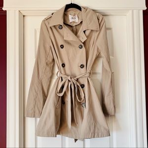 Jack by BB Dakota Light Beige Soft Flowy Trench Coat, XS